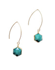 Lightweight handmade earrings in Teal blue glass