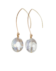 Large Clear Oval Glass Earrings