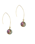 Pink Gold Etched Coin Earrings