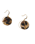 Leopard Print Aontaithe Leather Earrings