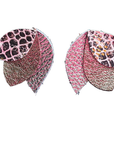 Pewter, Bronze & Snakeskin Duilleach Leather Earrings
