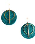 Forest Green Tara Leather Earrings
