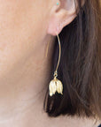 Brass snowdrop earrings – handmade Irish jewellery