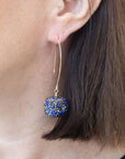 Semi-precious lapis lazuli earrings with gold hooks