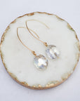 Large Clear Oval Glass Earrings
