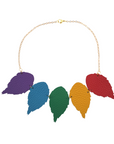 The Duilleog Collection 5 Leather Leaf Necklace