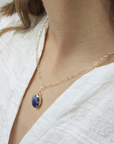 Brass Oval Looking Glass Necklace