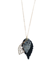 The Duilleog Collection Long Leather Leaf Chain