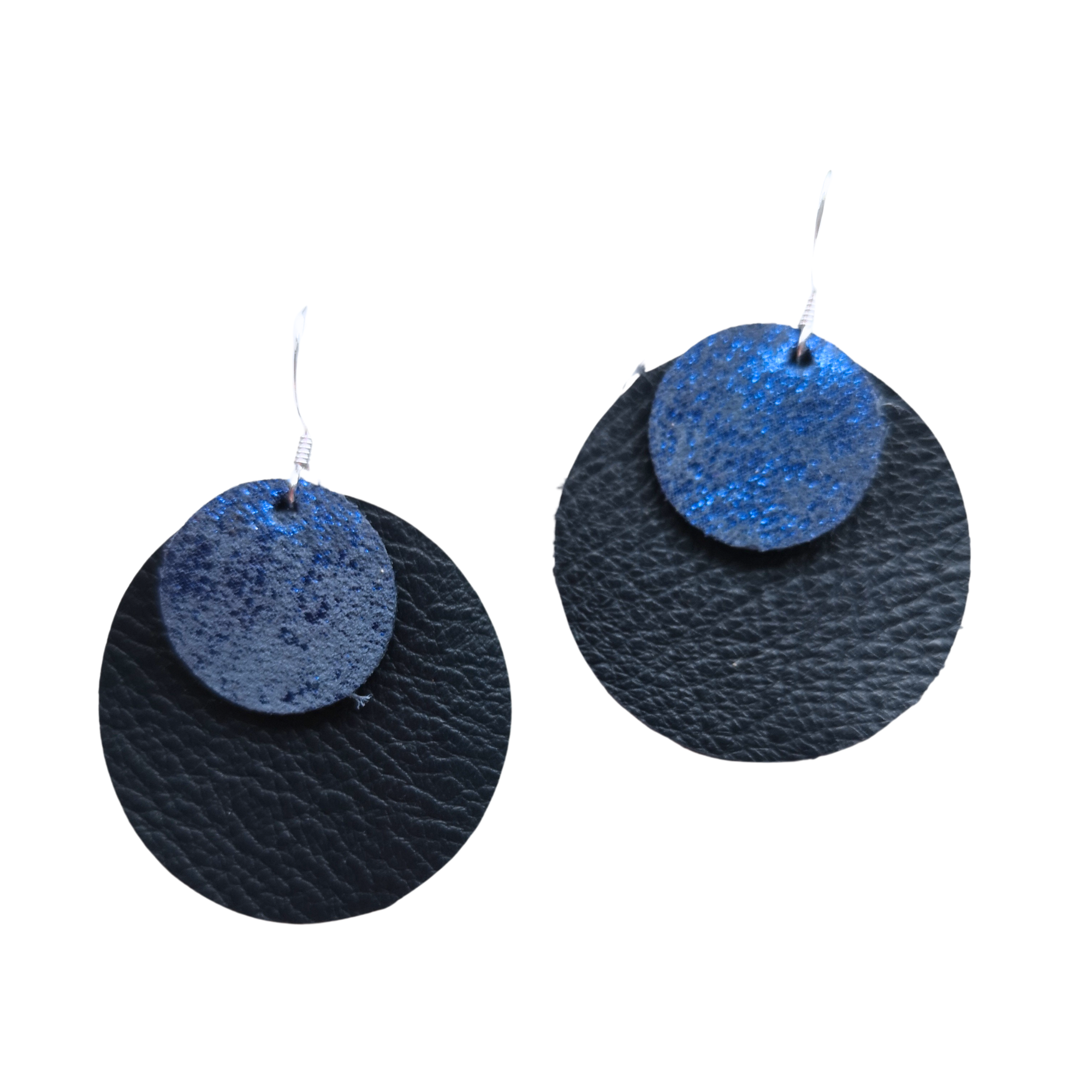 grian-agus-gealach-earrings-dark-navy-blue-glitter-leather
