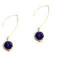 Purple Agate Coin Earrings