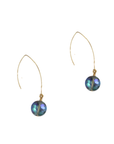 Blue Green Etched Coin Earrings