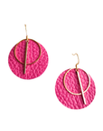 Deep Pink Tara Leather Earrings