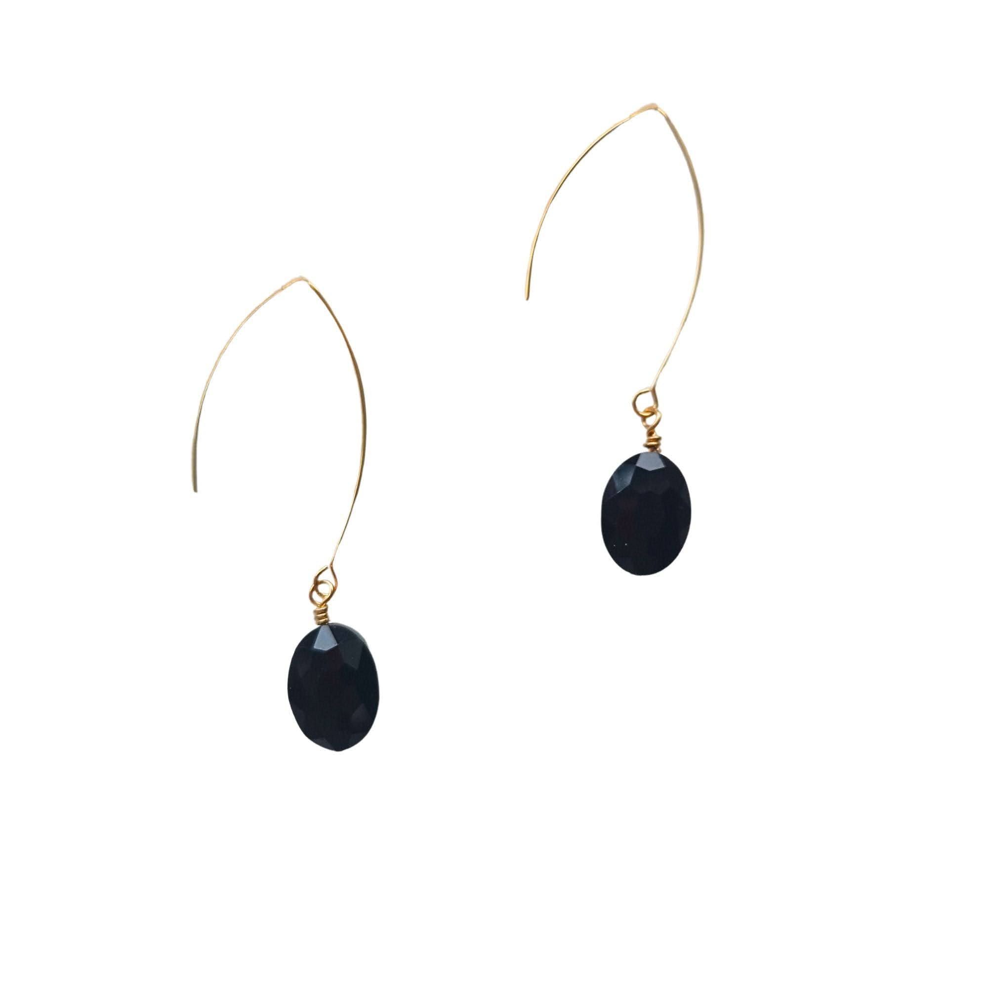 Black and green statement earrings – lightweight and elegant