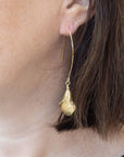 Lightweight brass earrings flattering all face shapes