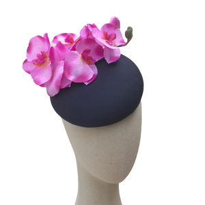 Navy and Purple orchid headpiece