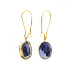 Load image into Gallery viewer, Vintage Looking Glass Earrings in Blue
