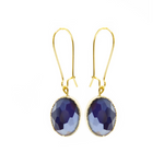Load image into Gallery viewer, Vintage Looking Glass Earrings in Blue
