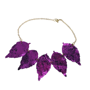 The Duilleog Collection 5 Leather Leaf Necklace