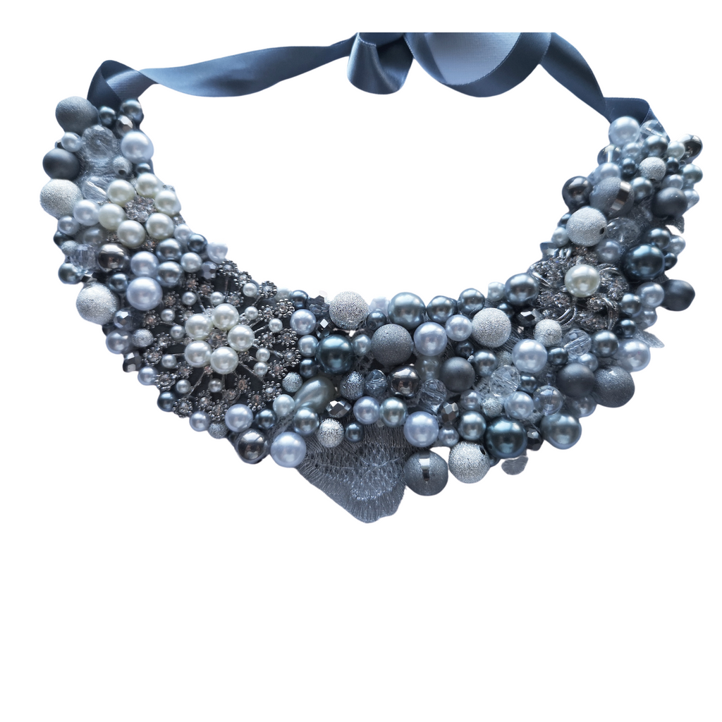 Silver & Pearl Bridal Collar