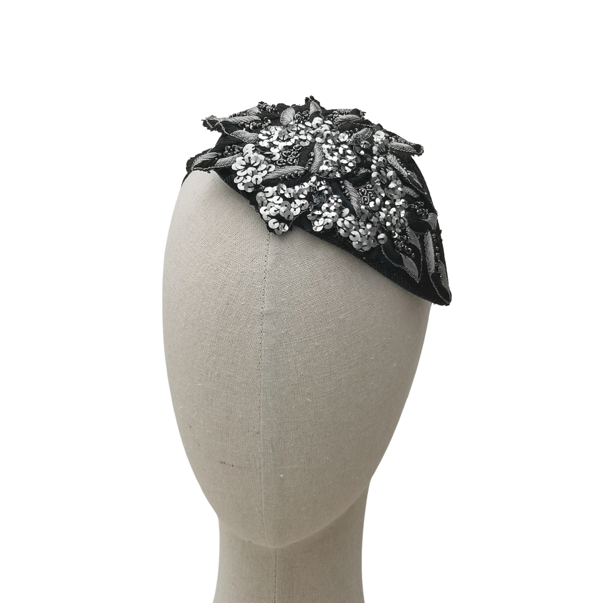 Black and silver gatsby headpiece