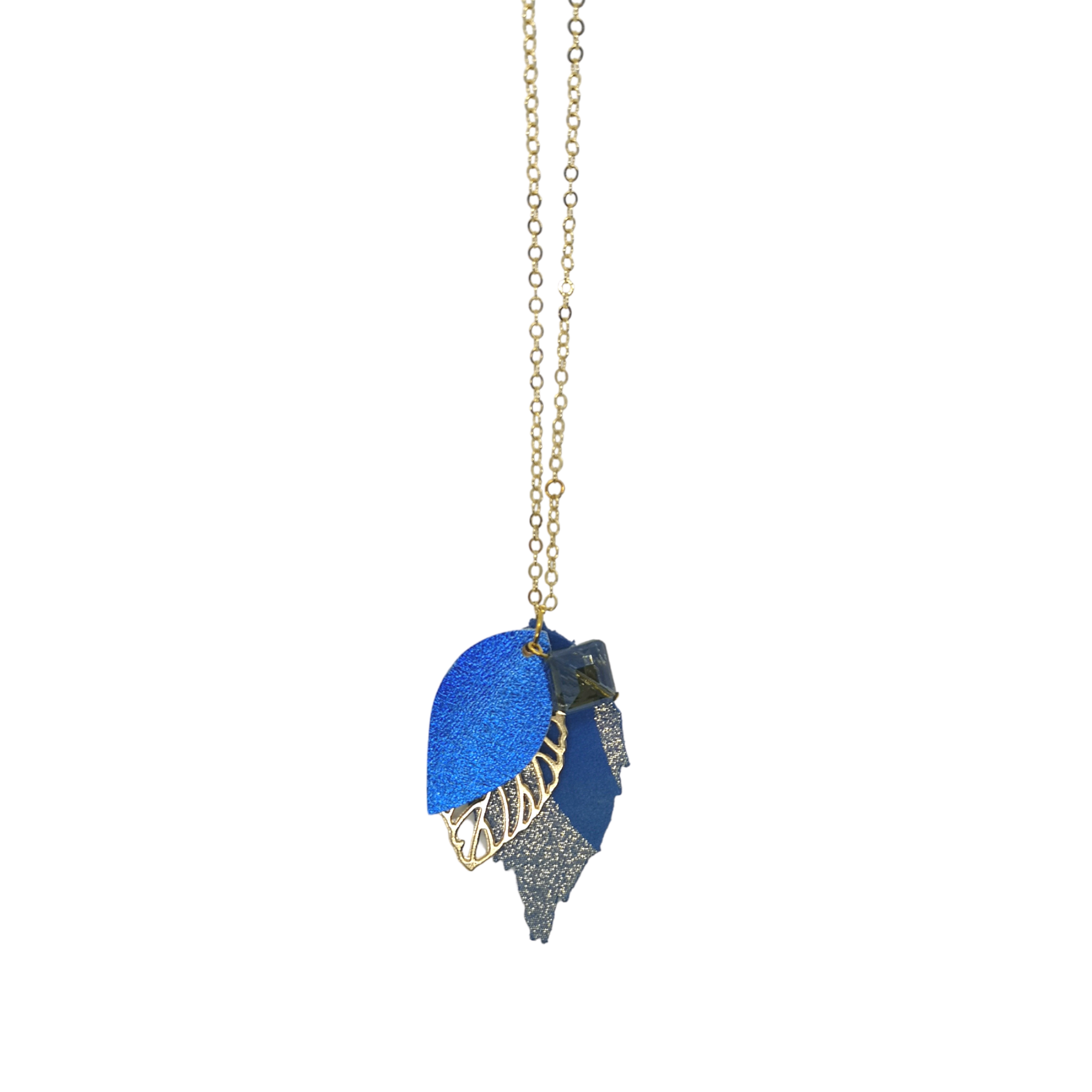 The Duilleog Collection Long Leather Leaf Chain