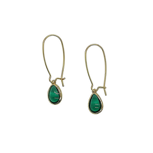 Brass Collection Green Earrings